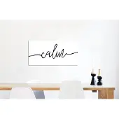 MuchoWow Wanddecoratie Metaal - Aluminium Schilderij Industrieel - Quotes - 'Calm' - Spreuk - Zwart wit - 80x40 cm - Dibond - Foto op aluminium - Industriële muurdecoratie - Voor de woonkamer/slaapkamer