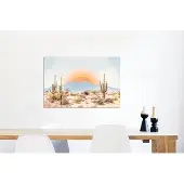 MuchoWow Wanddecoratie Metaal - Aluminium Schilderij Industrieel - Cactussen - Planten - Natuur - Zon - 60x40 cm - Dibond - Foto op aluminium - Industriële muurdecoratie - Voor de woonkamer/slaapkamer