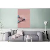 MuchoWow Wanddecoratie Metaal - Aluminium Schilderij Industrieel - Deur - Muur - Trap - Architectuur - 120x180 cm - Dibond - Foto op aluminium - Industriële muurdecoratie - Voor de woonkamer/slaapkamer