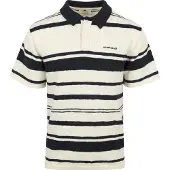 Anerkjendt Heren Polo's & T-shirts Aksofus Stripe S/s Knit - Gebroken Wit - Maat S