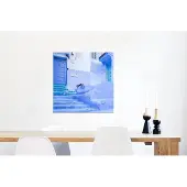 MuchoWow Wanddecoratie Metaal - Aluminium Schilderij Industrieel - Straat - Blauw - Deuren - Architectuur - 50x50 cm - Dibond - Foto op aluminium - Industriële muurdecoratie - Voor de woonkamer/slaapkamer