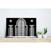 MuchoWow Wanddecoratie Metaal - Aluminium Schilderij Industrieel - Architectuur - Zwart - Wit - Patroon - 30x20 cm - Dibond - Foto op aluminium - Industriële muurdecoratie - Voor de woonkamer/slaapkamer