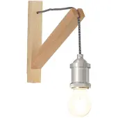 Mexlite Wandlamp Dion 7787BE bruin hout 30x28 cm met aan/uit schakelaar voor binnen Scandi-stijl
