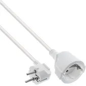 InLine CEE 7/7 (haaks) - CEE 7/3 (recht) stroom verlengkabel | 3x 1,50mm | wit | 20 meter