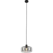 QAZQA Art deco hanglamp zwart met smoke glas - Bizle