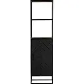 Starfurn Boekenkast New York | 55 cm | deur (Zwart, 55x200x45cm)