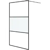 vidaXL Inloopdouchewand 115x195 cm halfmat ESG-glas zwart