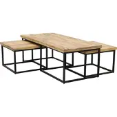 Starfurn Salontafel Denver | 120 cm | Set van 3 (Naturel, 120x60x42cm)