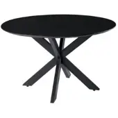 Starfurn Eettafel Lynn Black marble | 130 cm | Rond (Zwart, 130x130x76 diameter: 130cm)