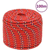 vidaXL Boottouw 14 mm 100 m polypropyleen rood