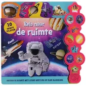 Rebo Productions Reis naar de ruimte - geluidenboek 10 ruimtegeluiden (Kartonboek)