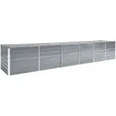 vidaXL Plantenbak verhoogd 480x80x77 cm gegalvaniseerd staal grijs