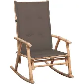 vidaXL Schommelstoel met kussen bamboe