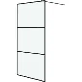 vidaXL Inloopdouchewand 100x195 cm mat ESG-glas zwart