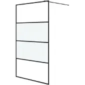 vidaXL Inloopdouchewand 115x195 cm halfmat ESG-glas zwart