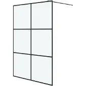 vidaXL Inloopdouchewand 140x195 cm mat ESG-glas zwart