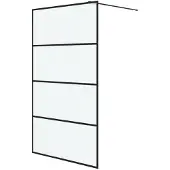 vidaXL Inloopdouchewand 115x195 cm mat ESG-glas zwart