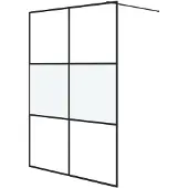 vidaXL Inloopdouchewand 140x195 cm halfmat ESG-glas zwart