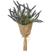 Everlands kunstbloemen boeket lavendel - paars - D15 x H39 cm - Kunstbloemen