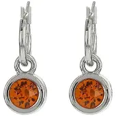 Biba Oorhangers zilver met steen Tangerine