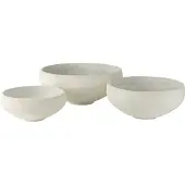 J-Line schaal Vezelklei - keramiek - wit - 3 stuks - Ø 69.5 cm