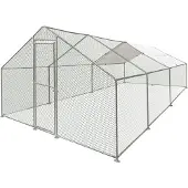 Flamingo Ren Doerak - Zilver - 6 x 3 x 2 m - Buitenren voor pluimvee en konijnen - Stevig, flexibel en eenvoudig aan te passen