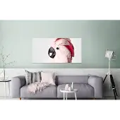 MuchoWow Wanddecoratie Metaal - Aluminium Schilderij Industrieel - Kaketoe - Roze - Dieren - Natuur - 160x80 cm - Dibond - Foto op aluminium - Industriële muurdecoratie - Voor de woonkamer/slaapkamer