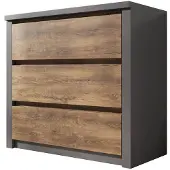 Meubella Dressoir Monaco - Eiken - Grijs - 90 cm