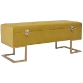 vidaXL Bankje met opbergvak 105 cm fluweel mosterdkleurig