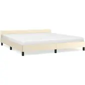 vidaXL Bedframe met hoofdeinde, zonder matras, crème, 180x200 cm