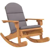 DKD Home Decor Adirondack-schommelstoel met kussen, gemaakt van massief acaciahout
