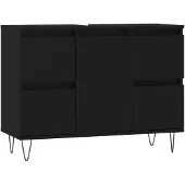 vidaXL Badkamerkast 80x33x60 cm bewerkt hout zwart