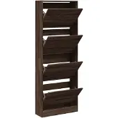 vidaXL Schoenenkast 60x21x163,5 cm bewerkt hout bruin eikenkleur