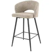 Hoyz Collection barstoel boucle salon 2 stuks boucle zandkleur