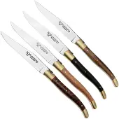 Laguiole En Aubrac 42C99BDLBHK, Brass, 4-delige steakmessenset, gemengd hout