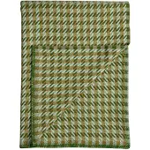 Røros Tweed Wollen Plaid - Groen - Pied-de-poule patroon - - 200x150cm