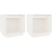 vidaXL Nachtkastjes 2 st 40x30x40 cm massief grenenhout wit