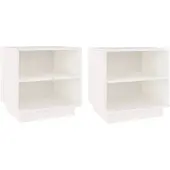 vidaXL Nachtkastjes 2 st 40x34x40 cm massief grenenhout wit