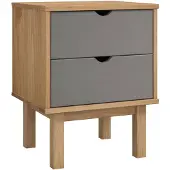 vidaXL Nachtkastje OTTA 45x39x57 cm grenenhout bruin en grijs