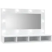 vidaXL Spiegelkast met LED-verlichting 90x31,5x62 cm wit