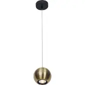 Fantasia Triton hanglamp met bolvormige kap in brons-goud staal, diameter 100 mm, voor GU10 spot (lichtbron niet inbegrepen)