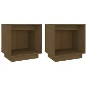 vidaXL Nachtkastjes 2 st 40x30x40 cm massief grenenhout honingbruin