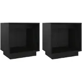 vidaXL Nachtkastjes 2 st 40x30x40 cm massief grenenhout zwart