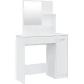 vidaXL Kaptafel met spiegel 86,5x35x136 cm hoogglans wit
