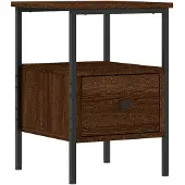 vidaXL Nachtkastje 34x36x50 cm bewerkt hout bruin eikenkleur