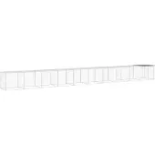 vidaXL Kippenhok met dak 1003x98x90 cm gegalvaniseerd staal lichtgrijs