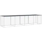 vidaXL Kippenhok met dak 403x98x90 cm gegalvaniseerd staal antraciet