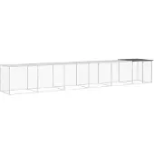 vidaXL Kippenhok met dak 603x98x90 cm gegalvaniseerd staal antraciet