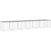 vidaXL Kippenhok met dak 603x98x90 cm gegalvaniseerd staal lichtgrijs