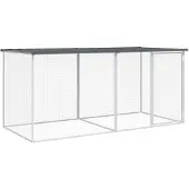 vidaXL Kippenhok met dak antraciet 203x98x90 cm gegalvaniseerd staal